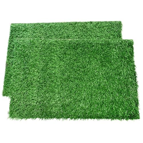 LOOBANI Dog Grass Pee Pads, 2 Pack Artificial Grass Pads for Potty Tray, Fake Grass for Dogs to Pee On, Outdoor Indoor Pee Grass for Dog Potty (18 * 23 inch) - Image 1