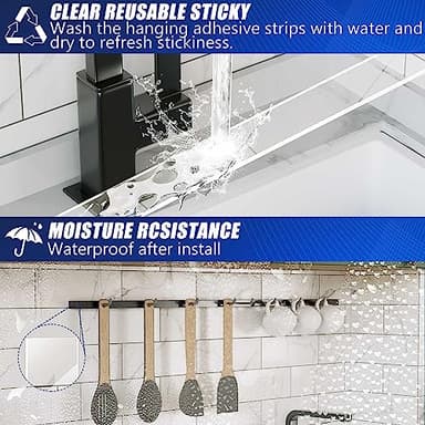 ZMUAXUAN Strong Nano Double Sided Tape Heavy Duty Mounting,Clear Removable Wall Sticky Adhesive Strips,Reusable Thick Gel Grip for Hanging Picture,Poster,Carpet,Photo - Image 8