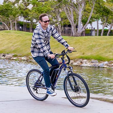 Jasion EB5 Electric Bike for Adults with Peak 750W Brushless Motor, 40Miles 20MPH Commuting Electric Mountain Bike with 360Wh Removable Battery, 7-Speed, 26" Tires and Front Fork Suspension - Image 8