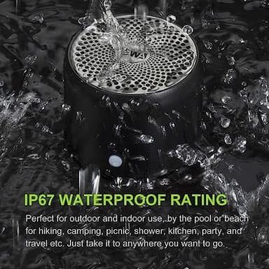 EWA Travel Case Packed, A106 Pro Portable Bluetooth Speaker with Custom Bass Radiator, Brief Design, IP67 Waterproof, Perfect Mini Speaker for Shower, Room, Bike, Car (Black) - Image 4