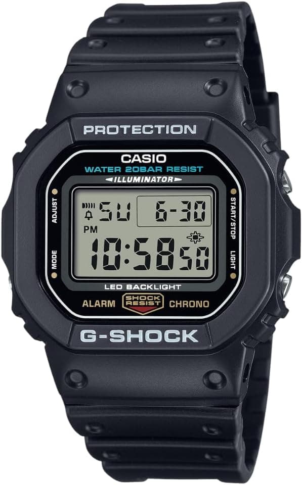 Casio G-Shock Shock Resistant DW5600UE-1V Men's Water Resistant Black Resin Sport Watch - Image 1