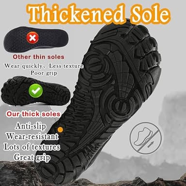 Barefoot Shoes Men Women Minimalist Shoes Zero Drop Workout Cross-Trainer Hiking Water Wide Toe Box Grounded Footwear Weightlifting Walking Grey - Image 7