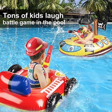 Inflatable Pool Floats Kids with Water Gun, Pirate Ship Pool Floats for Toddlers, Blow Up Pool Toys for Kids Ages 4-8, Summer Fun Boat Shaped Water Toys Swimming Floaties for Boys and Girls - Image 4