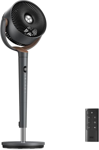 Dreo Fan for Bedroom, 120° Oscillating Standing Fan, DC Motor, Quiet Pedestal Fans, 9 Speeds, 4 modes, 20dB Low Noise, Floor Fan for Whole Room, 37-42'' Adjustable Height, 9H Timer - Image 1