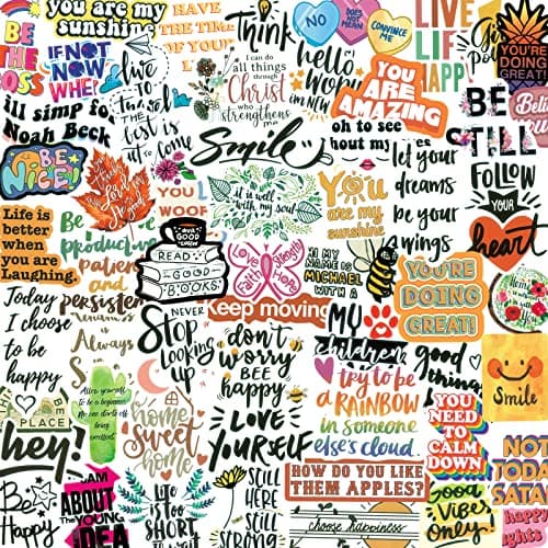 200PCS Inspirational Stickers for Water Bottles, Motivational Stickers for Adults, Teens, Teachers, Vinyl Waterproof Laptop Sticker for Hydroflasks Journaling Scrapbooking Vision Board Supplies - Image 1