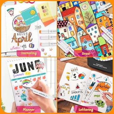 Caliart Alcohol Markers, 81 Colors Fine & Chisel Dual Tip Colored Markers for Adults Coloring Books Artists Illustration Sketch, Permanent Art Pen Set Drawing Supplies Gift - Image 4