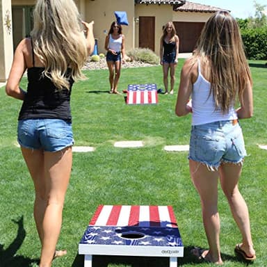GoSports Flag Series Wood Cornhole Sets – Choose American Flag or State Flags – Includes Two Regulation Size 4 ft x 2 ft Boards, 8 Bean Bags, Carrying Case and Rules - Image 4