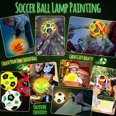 Paint Your Own Soccer Ball Lamp Kit, Soccer Gifts 3D Night Light, Art Supplies Creativity Arts and Crafts for Kids Ages 8-12, Birthday Christmas Gifts for Boys Girls Ages 3 4 5 6 7 8 9 10 11 12+ - Image 5