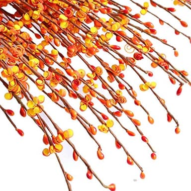 Htmeing 10 pcs 29.5 Inch Artificial Jasmine Flowers Faux Branches for Home Rome Wedding Decoration (Orange) - Image 4