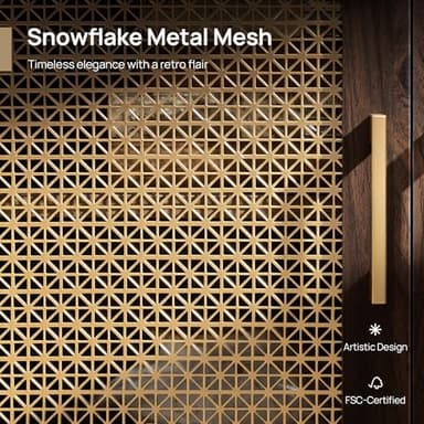 SICOTAS Buffet Cabinet - 90“ Sideboard Cabinet Modern Credenza with Drawers and Metal Mesh Doors, Accent Buffet Table Coffee Bar for Living Room Kitchen Entryway Hallway, Espresso Walnut - Image 7