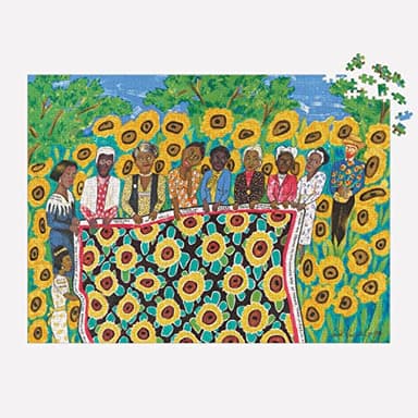 Galison Faith Ringgold The Sunflower Quilting Bee at Arles Puzzle, 1000 Pieces, 27” x 20” – Difficult Jigsaw Puzzle with Stunning & Colorful Artwork – Thick, Sturdy Pieces, Challenging Family Activity - Image 10