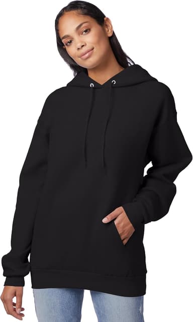 Hanes Men's Pullover EcoSmart Hooded Sweatshirt, Black, Medium - Image 7
