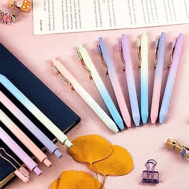 Drawdart Smooth Writing Pens, 12 Pcs No Bleed & Smear, Black Ink Fine Point (0.5mm), Retractable Aesthetic Journaling Pens for Women & Men - Image 7