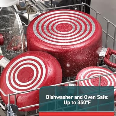 T-fal Essence, 20 Piece Non-Stick pots and pans Cookware Set, Red - Image 6