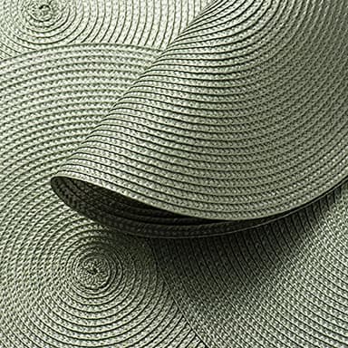 AHHFSMEI Round Braided Placemats 15 Inch Round Table Mats for Dining Tables Natural Woven Heat Resistant Place mats Set of 6 (Sage Green) - Image 3