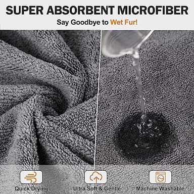 HezzLuv Super Absorbent Dog Bathrobe, Microfiber Dog Drying Coat Dog Bath Robe Towel for Small, Medium & Large Dogs, Quick Drying, Warm Keeping Dog Robes for After Bath Supplies - Image 2