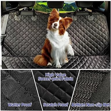 JSTHT Dog Car Seat Covers for Back Seat Waterproof Bench Seat Cover Protector Nonslip Durable Soft Pet Dog Back Seat Cover for Car, Truck, & SUV (Black) - Image 2