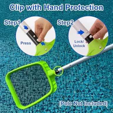 Sepetrel Pool Skimmer Net - Professional Heavy Duty Reinforced Frame Nylon Flat Leaf Rake Net,for Spa Pond Swimming Pool, Cleaning Supplies and Accessories, (Pole Not Included) - Image 2