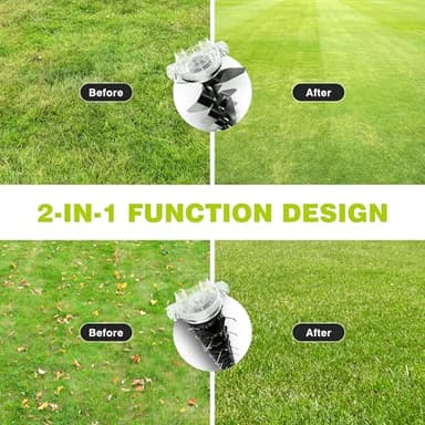 16-Inch Electric Dethatcher and Scarifier, YERYORK 2-in-1 Lawn Dethatcher with Powerful 15 AMP Motor 14.5Gal Collection Bag 5-Position Depth Foldable Handle for Lawns & Garden (Green) - Image 5