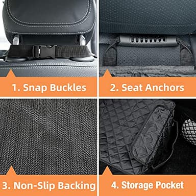 PETICON Waterproof Front Seat Car Cover 2 Pack, Full Protection Dog Car Seat Cover with Side Flaps, Nonslip Scratchproof Captain Chair Seat Cover Fits for Cars, Trucks, SUVs, Jeep, Black - Image 7