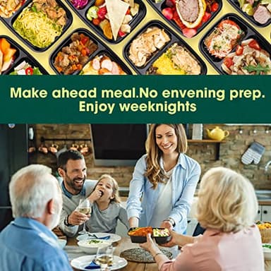 Glotoch 50 Pack 32 oz Meal Prep Containers Reusable, 2 Compartment Food Containers with Lids To Go Containers, Lunch-Microwave, Freezer, Dishwasher Safe - Image 6