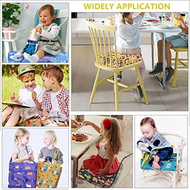 Toddler Booster Seat for Dining Table,4 Inches Washable Double Safer Straps Non-Slip Bottom Booster Seat Dining for Kids, Portable Travel High Density Sponge Detachable Increasing Cushion for Child - Image 3