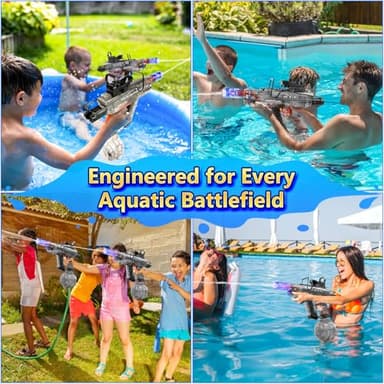 Electric Water Gun for Adults - 800ml Large Capacity, 40 FT Long Range, Automatic Water Suction, 40 Mins Continuous Shooting, Perfect for Outdoor Battles, Parties & Summer Fun - Image 3