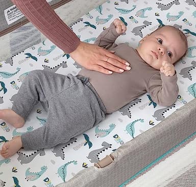 Pack n Play Sheets, BROLEX 2 Pack Mini Crib Sheets,Stretchy Portable Fitted Playard Sheet Set, Convertible Playard Mattress Cover,Ultra Soft Breathable Material,Dinosaur Lion - Image 6