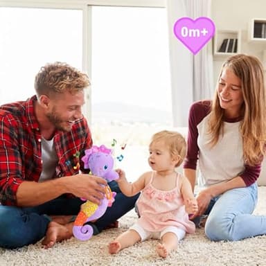 Fuzqq Baby Girl Toys 0-6 Months,Musical Stuffed Animal Plush Toy with Rattle,Soft Newborn Toy for 0 3 6 9 12 Months Girls,Baby Girl Gift,Purple - Image 6