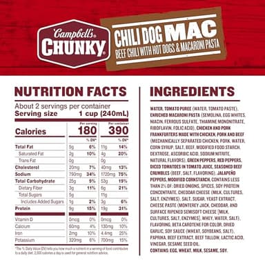 Campbell’s Chunky Chili Dog Mac Soup, 18.8 oz Can (12 Pack) - Image 2