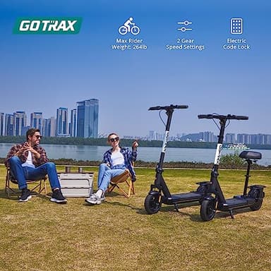 Gotrax Eclipse Ultra Saddle Electric Scooter, 20MPH, 28Miles, Adjustable Handlebar Height, Foldable, Detachable Seat, Cruise Control, Dual Suspension, LED Display, One-step Folding - Image 8
