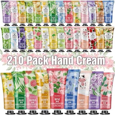 210 Pack Moisturizing Hand Cream Gifts Set For Women, Hand Lotion Travel Size for Dry Cracked Hands, Bulk Fragrance Hand Lotion for Mom Gifts, Bridal Shower Favors, Bridesmaid Gifts, Thank You Gifts - Image 1