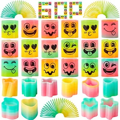 JOYIN 30 Pcs Spring Rainbow Party Favor, Mini Plastic Coil Spring Toy, Fidget Stress Coil Mini Springs Bulk Toys for Carnival Prize Birthday, Halloween Goodie Bag Stuffers - Image 9