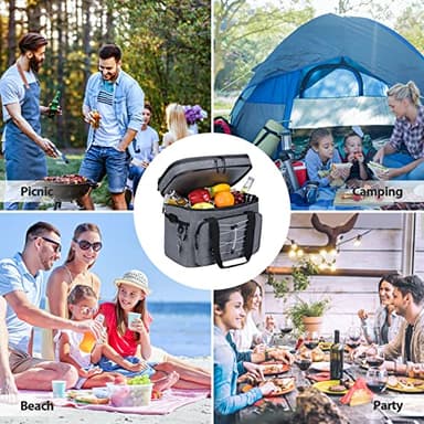 Maelstrom Cooler Bag,Soft Bag,Collapsible Soft Sided Cooler, 30 Cans Beach Leakproof Camping Lunch Cooler Bag Portable Travel Cooler for Grocery Shopping,Kayaking,Grey - Image 8