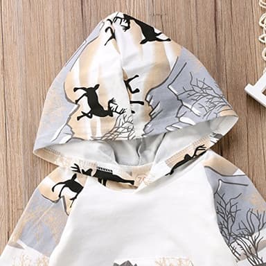 CIYCUIT Baby Boy Deer Outfit Toddler Infant Fall Winter Clothes Hoodie Pants Set 0-6 Months - Image 3