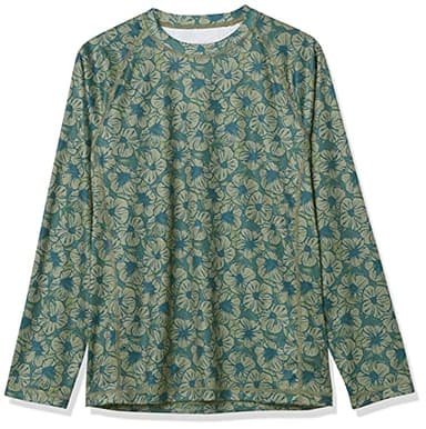 Amazon Essentials Men's Long-Sleeve Quick-Dry UPF 50 Swim Tee, Olive Hibiscus Flower, X-Large - Image 6