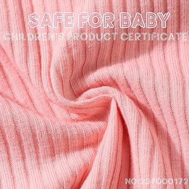 GDTOGRT Baby Girl Clothes Newborn Outfit Infant Ruffle Sleeve Romper and Floral Pants with Cute Headband Sets Baby Clothes for Girls 0-3 Months - Pink - Image 4