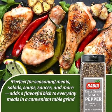 Badia Black Pepper Table Grind, 16 oz - Premium Seasoning for Cooking & Freshly Ground Flavor - Image 3