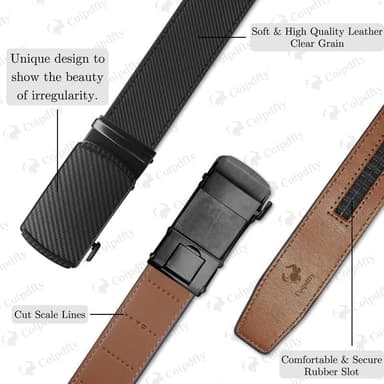 Men's Belts Leather Ratchet Dress Belts for Men Adjustable Belt for Casual Jeans - Image 5
