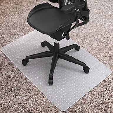 Kuyal Desk Chair Mat for Carpet, 36'' x 48'' Rectangle Transparent Mats for Chairs Good for Desks, Office and Home, Easy Glide, Protects Floors for Low and No Pile Carpeted Floors - Image 1