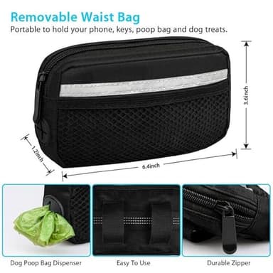 Uppetly Hands Free Dog Running Leash with Adjustable Waist Belt, Dual Handle Elastic Bungees Retractable Rope for Medium and Large Dogs, Reflective Stitches for Walking Hiking Biking (Large, 25-120lb) - Image 2