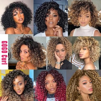 7 Packs GoGo Curl Crochet Hair 10 Inch Short ginger Curly Crochet Hair for Women Deep Wave Beach Curl Crochet Braids Synthetic Braiding Hair Extensions (10 Inch, ginger) - Image 6
