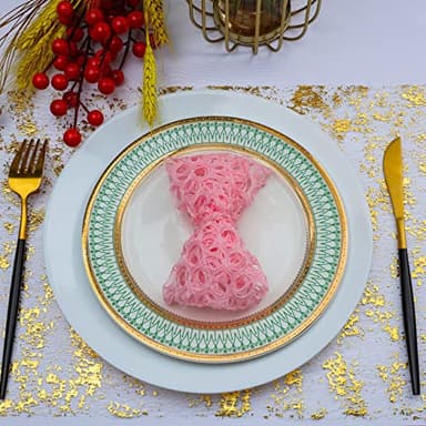 Snowkingdom 2 Pieces Gold Table Runner, Sequin Glitter Foil Metallic Thin Mesh Runner Roll 11"x108", Gold Table Decorations for Event Party, Wedding, Birthday Party, Christmas - Image 6