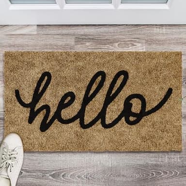 Barnyard Designs Doormat Welcome Mat for Outdoors, Large Front Door Entrance Mat, 30x17, Brown (Hello) - Image 5