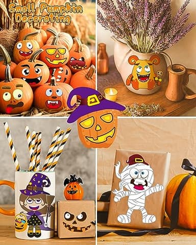 42 Sheets Halloween Party Favors Stickers for Kids, Halloween Crafts Make Your Own Stickers, Goodie Bag Fillers Toys Gifts Activities Games for Kids Party - Image 2