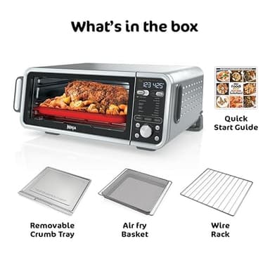 Ninja, Toaster Oven, Air Fryer, Thermometer, Toaster Oven Air Fryer Combo, Stainless Steel, Quick meals, Fries, Frozen Food, Air Fry, Dehydrate, Reheat, 13-in-1,Less Oil, Flip Away Oven, Foodi, SP351 - Image 10