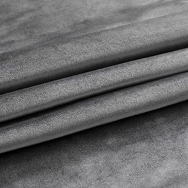 PRIMROSE Dark Grey Velvet Curtains 120 inch Long for Living Room,Set of 2 Panels Blackout Rod Pocket Back Tab Window Treatment Room Darkening Heavy Decorative Curtains Drapes for Bedroom - Image 6