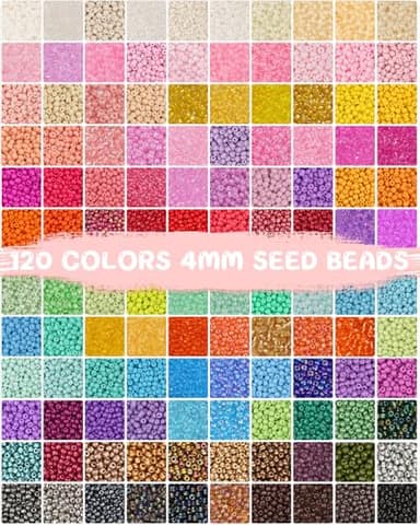 Mio Angle 4mm Glass Seed Beads Friendship Bracelet Kit, 10000pcs+ 120 Colors 6/0 Small Beads for Friendship Bracelet Beads Waist Beads with String Cords Letter Beads for DIY Jewelry Making Girls Craft - Image 3