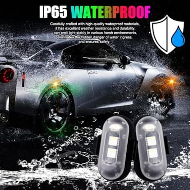 Wireless LED Lights for Car, Wireless Rock Lights with 8 Colors 10 Modes,Led Strobe Warning Light, Motorcycles, Boats, Camping, Bikes, Drones，Design in USA (4pcs Black) - Image 3