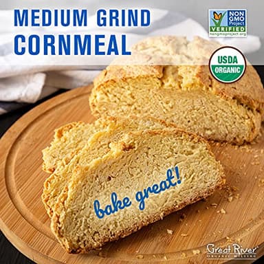 Great River Organic Milling, Specailty Flour, Medium Grind Corn Meal, Stone Ground, Organic, Non-GMO, 24 Ounces (Pack of 4) - Image 4